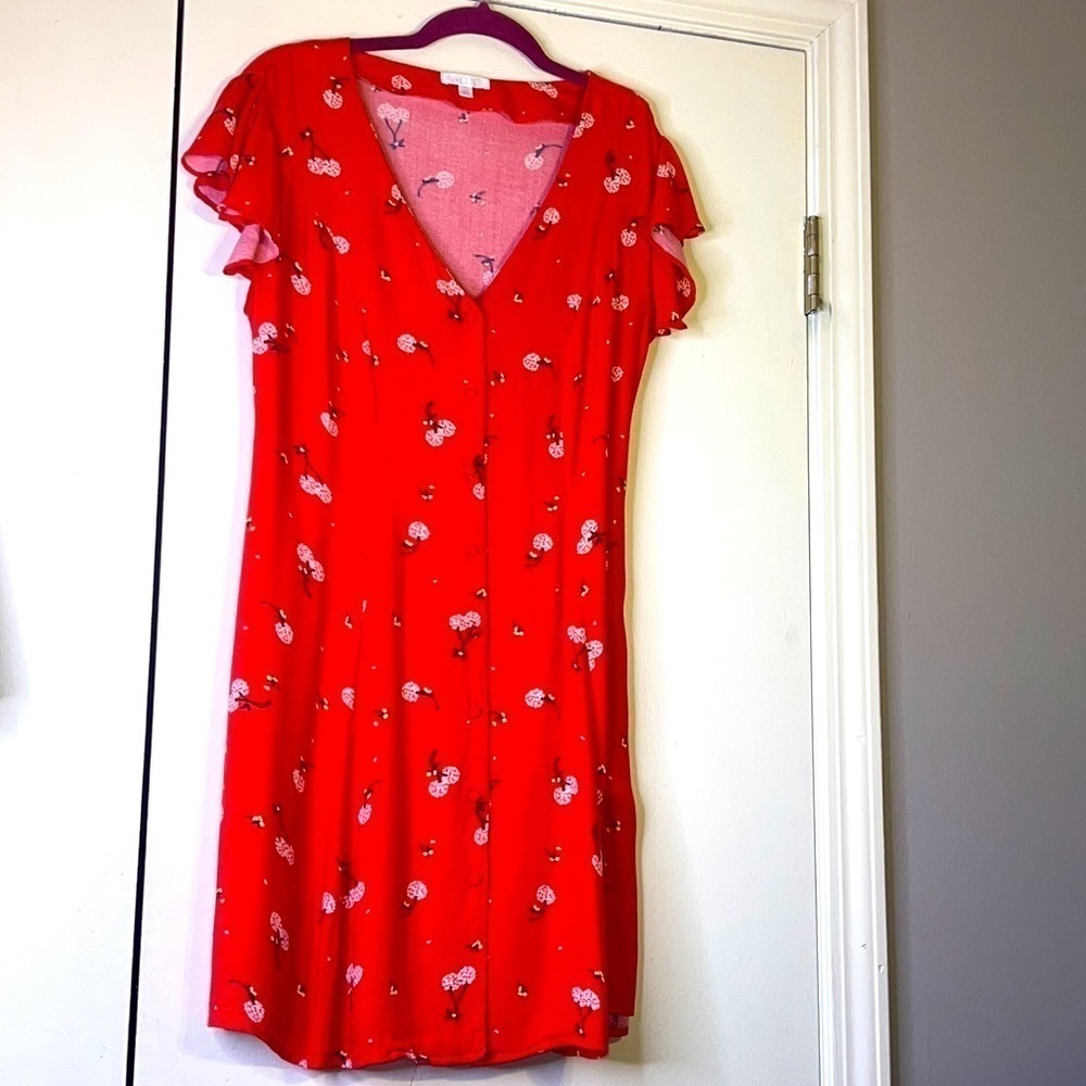 Abound red floral print dress size Sise M - Picture 4 of 7